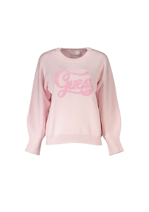 Guess Jeans Chic Pink Long Sleeve Embroidered Sweater - S