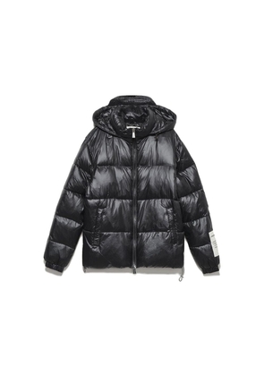 Hinnominate Elevated Black Quilted Down Jacket with Hood - L