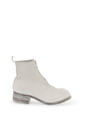 Guidi front zip leather ankle boots - 36 White