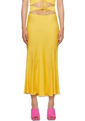 SIEDRÉS Yellow Prim Midi Skirt