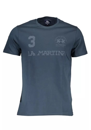 La Martina Blue Cotton T-Shirt - M