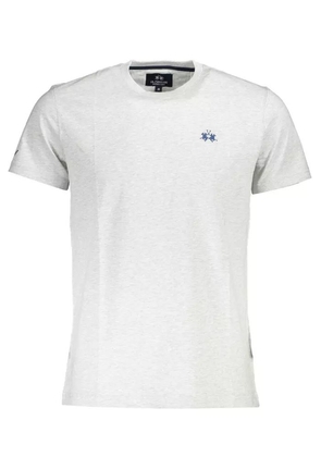 La Martina Gray Cotton T-Shirt - S