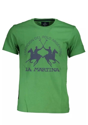 La Martina Green Cotton T-Shirt - M