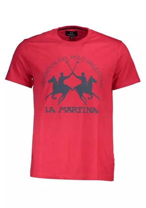 La Martina Pink Cotton T-Shirt - M