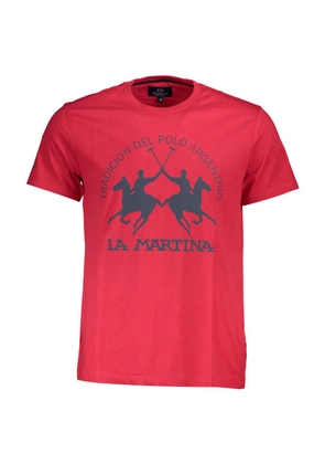 La Martina Pink Cotton T-Shirt - XL