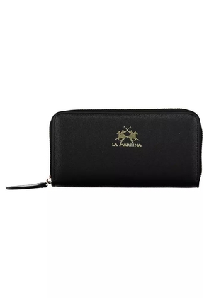 La Martina Elegant Black Wallet with Multiple Compartments