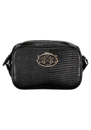 La Martina Sleek Black Shoulder Bag with Contrasting Details