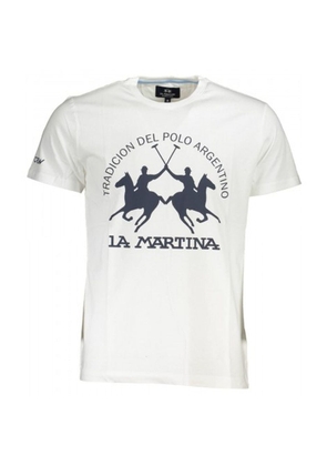 La Martina White Cotton T-Shirt - XXL