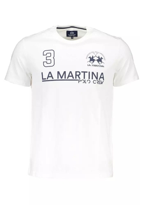 La Martina White Cotton T-Shirt - M