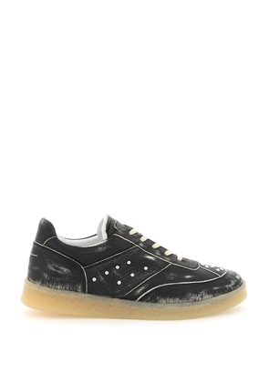 leather low-top sneakers - 42 Black