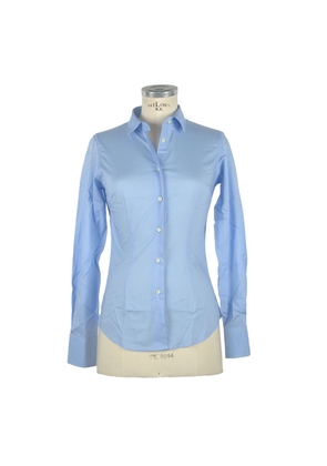 Made in Italy Elegant Light Blue Slim Fit Blouse - XS