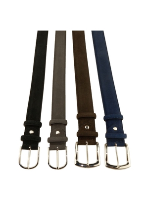 Made In Italy Elegant Quad of Suede Calfskin Belts - 105 cm / 42 Inches