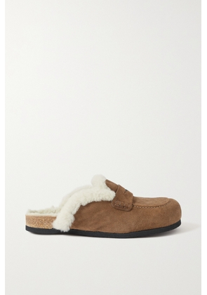 JW Anderson - Shearling-lined Suede Slippers - Brown - IT35,IT36,IT37,IT38,IT39,IT40,IT41,IT42