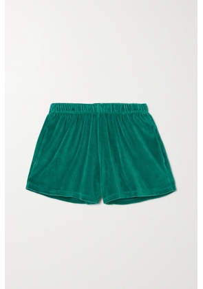 Suzie Kondi - Cotton-blend Velour Shorts - Green - x small,small,medium,large,x large