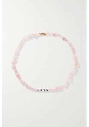 TBALANCE CRYSTALS - Restore, Encourage And Purify Rose Quartz And Enamel Necklace - Pink - One size