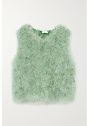 Dries Van Noten - Feathered Wool Top - Green - small,medium