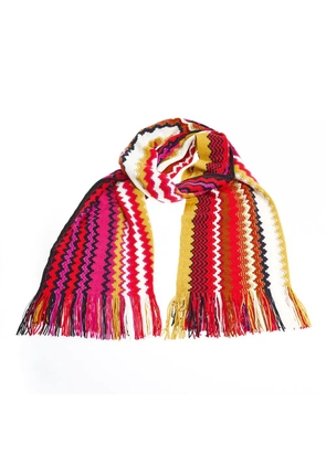 Missoni Geometric Patterned Fringed Scarf in Vibrant Hues