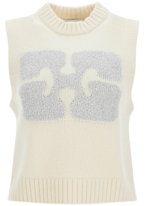 Ganni monogram knit vest for men - L White