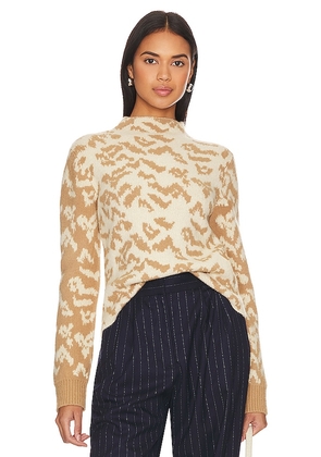 Central Park West Lola Animal Turtleneck Sweater in Tan. Size S, XS.
