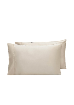 Ettitude Standard Signature Sateen Pillowcase Set in Ivory.