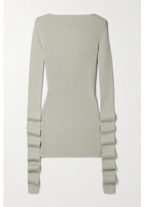 Rick Owens - Open-back Ribbed Wool Top - Ecru - x small,small,medium,large,x large,xx large