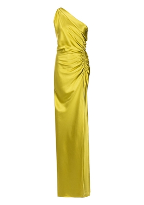 Michelle Mason one-shoulder silk gown - Green