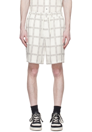 Emporio Armani White & Black Drawstring Shorts
