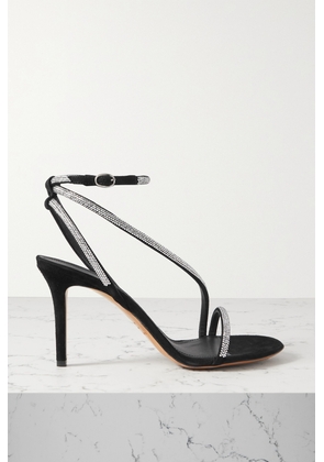 Isabel Marant - Atria Crystal-embellished Suede Sandals - Black - FR36,FR37,FR38,FR39,FR40,FR41