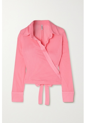 IOANNES - Maya Jersey Wrap Shirt - Pink - x small,small,medium,large,x large,xx large
