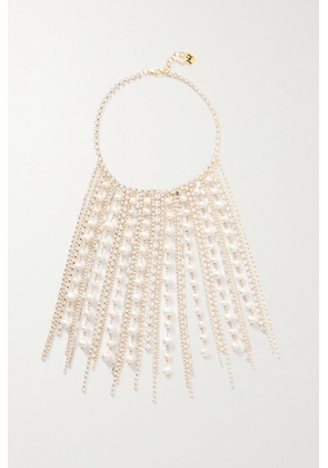 ROSANTICA - Fringed Gold-tone, Crystal And Pearl Necklace - One size
