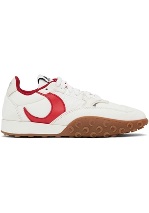 Marine Serre White & Red MS Rise Sneakers