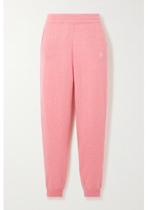 Sporty & Rich - Ina Embroidered Cashmere Sweatpants - Pink - x small,small,medium,large,x large