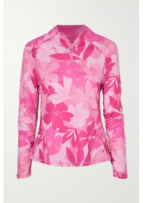 G/FORE - Floral-print Stretch Tech-jersey Top - Pink - x small,small,medium,large,x large