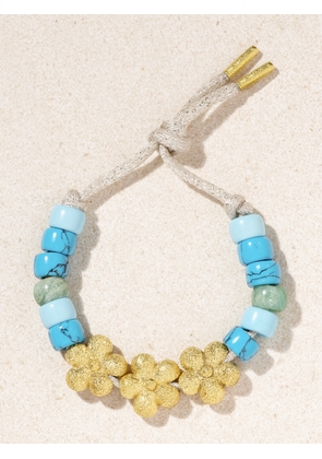 Carolina Bucci - Mykonos Forte Beads 18-karat Gold And Lurex Multi-stone Bracelet Kit - Blue - One size