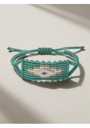 Diane Kordas - Evil Eye Woven Cord, Diamond And Sapphire Bracelet - Blue - One size