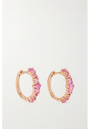 Ileana Makri - Rivulet Spread 18-karat Rose Gold Sapphire Hoop Earrings - One size