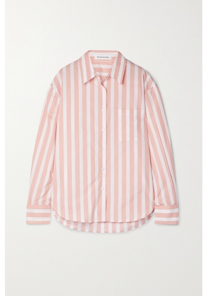 The Frankie Shop - Lui Striped Cotton-poplin Shirt - Pink - x small,small,medium,large