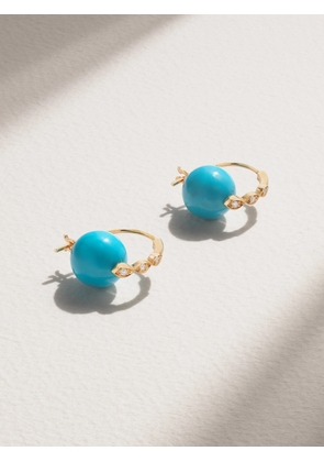 Sydney Evan - 14-karat Gold Turquoise And Diamond Earrings - Blue - One size