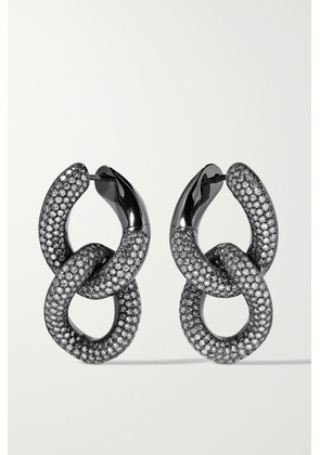 SHAY - 18-karat Blackened Gold Diamond Earrings - One size
