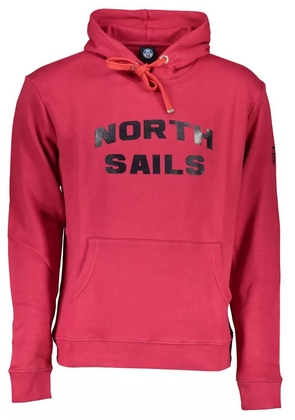 North Sails Vibrant Red Hooded Sweatshirt with Central Pocket - S