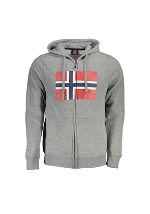 Norway 1963 Sleek Gray Hooded Fleece Sweatshirt - L