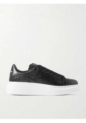 Alexander McQueen - Glittered Leather Exaggerated-sole Sneakers - Black - IT35,IT35.5,IT36,IT36.5,IT37,IT37.5,IT38,IT38.5,IT39,IT39.5,IT40,IT40.5,IT41,IT41.5