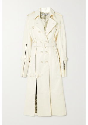 Acne Studios - Double-breasted Leather Trench Coat - Off-white - EU 34,EU 38