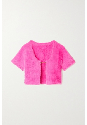 Jacquemus - La Maille Neve Cropped Brushed Knitted Cardigan - Pink - FR32,FR34,FR36,FR38,FR40,FR42,FR44,FR46