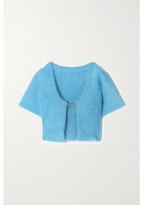 Jacquemus - La Maille Neve Cropped Brushed Knitted Cardigan - Blue - FR32,FR34,FR36,FR38,FR40,FR42,FR44,FR46