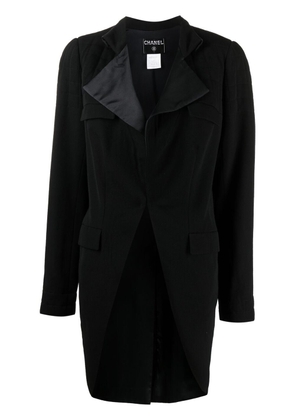 CHANEL Pre-Owned 2006 stand-up collar flapped coat - Black