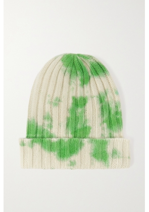 The Elder Statesman - Hot Ranger Tie-dyed Ribbed Cashmere Beanie - Green - One size