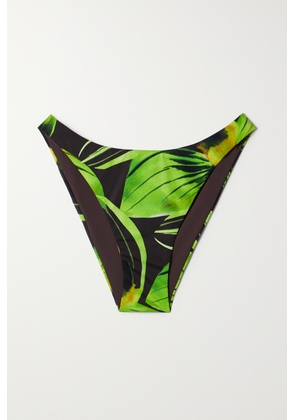 Louisa Ballou - Printed Stretch Bikini Briefs - Green - x small,small,medium,large,x large