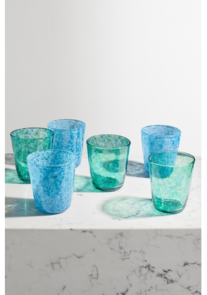 VANDEROHE CURIO - Set Of Six Glass Tumblers - Blue - One size