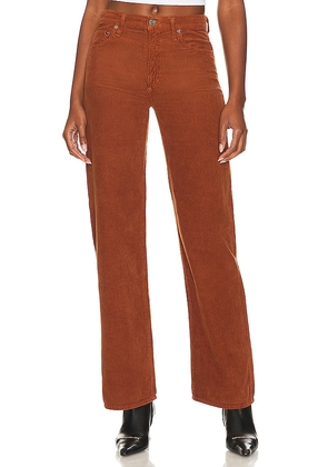 AGOLDE Harper Mid Rise Wide Straight in Rust. Size 24, 25, 26, 27, 31, 32, 33, 34.